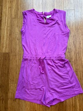 Lou & Grey Purple Sleeveless Knit Romper Shorts